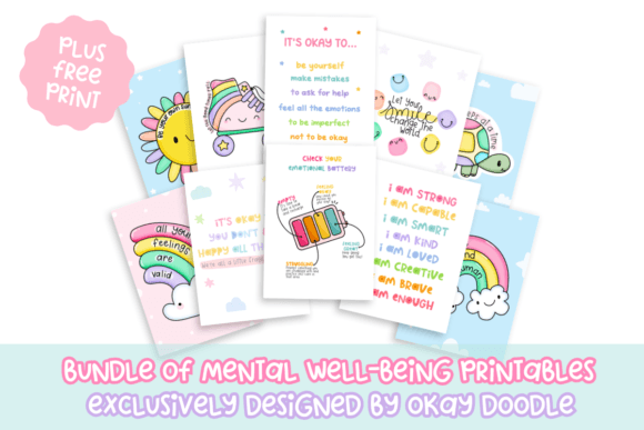 Download 12 Colourful Art Prints for Self-Care - Care Collection