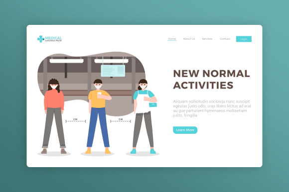 Download Website Illustration - Social Distancing - Premium Resources