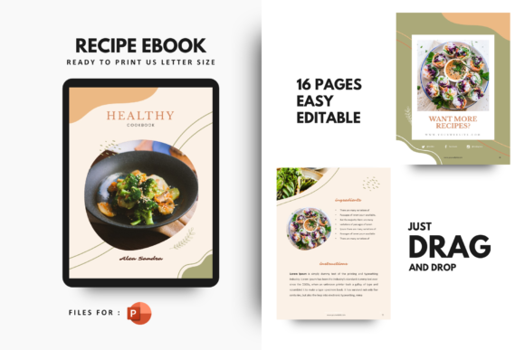 Download Recipe Ebook Vegan Powerpoint Template - Powerpoint Collection