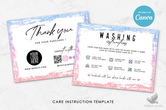 Download T-Shirt Washing Care Instruction Card - Care Collection