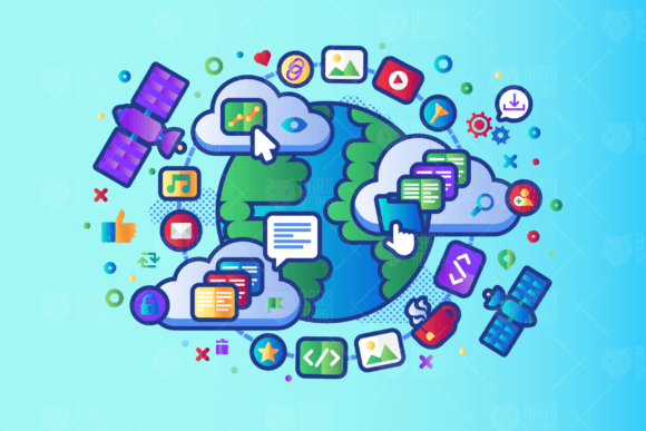 Download Global Data Network Concept Illustration - Global Collection